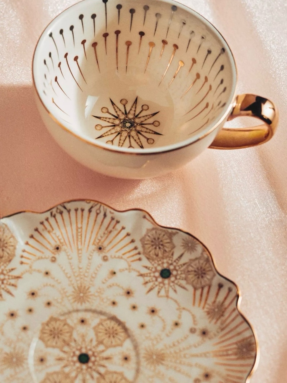 NEW SOLD OUT Anthropologie x Catherine Martin Starry Night Teacup & Saucer 24k